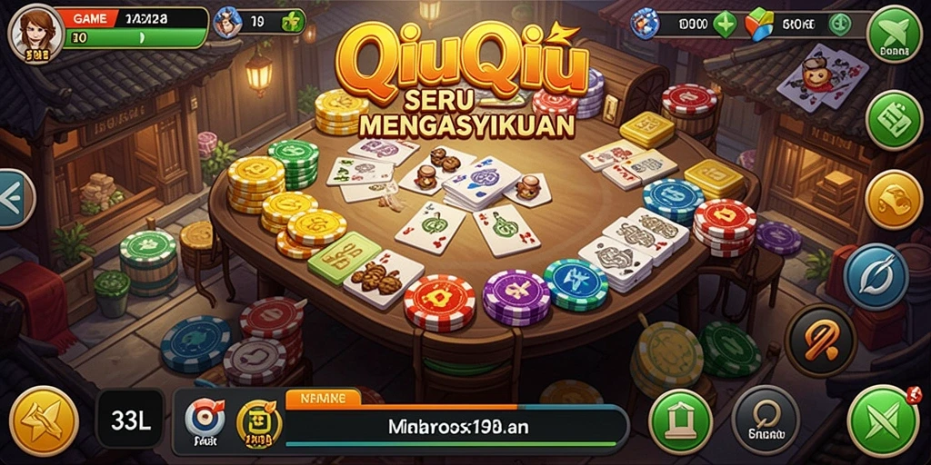 Tangkapan layar utama gameplay QiuQiu yang penuh aksi.