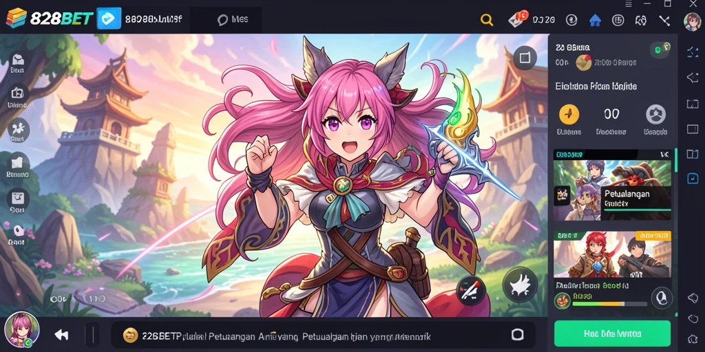 Screenshot gameplay 828BET menampilkan pertarungan karakter Anime yang epik.