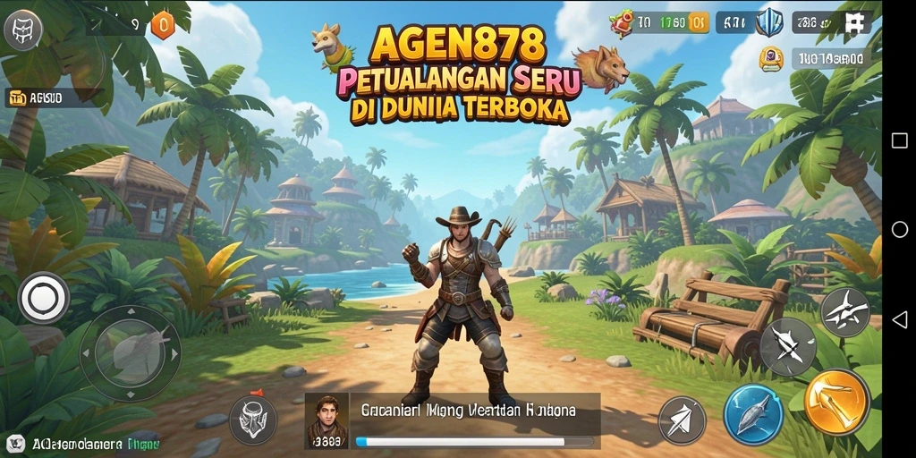 Tangkapan layar gameplay AGEN878 yang menunjukkan dunia terbuka yang luas.