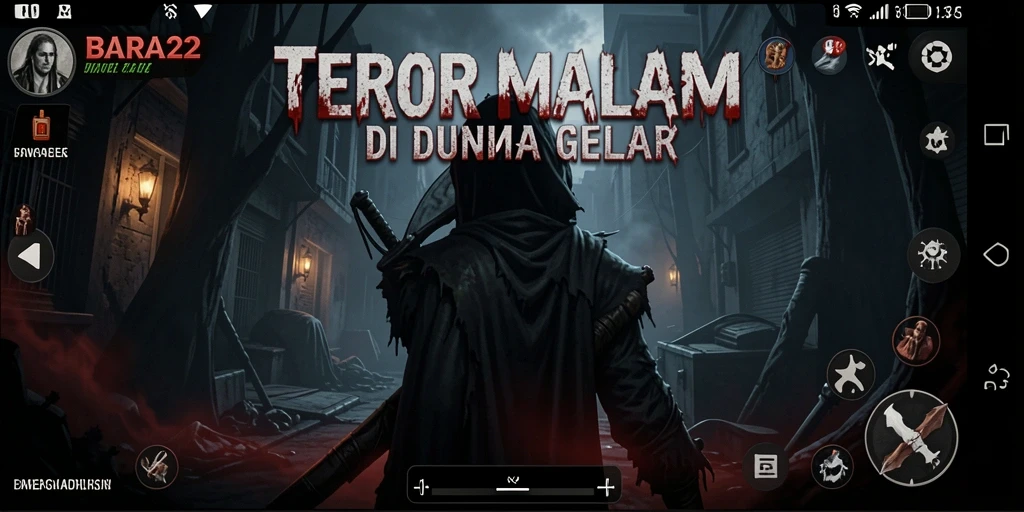 Tangkapan layar utama BARA22 menunjukkan gameplay yang mencekam.