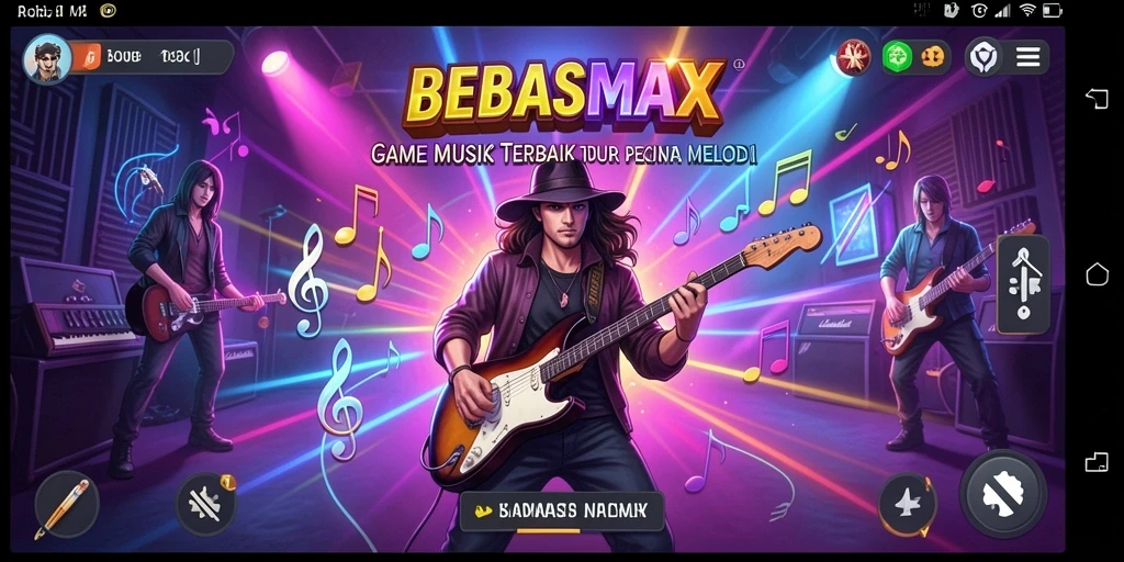 Screenshot gameplay BEBASMAX menampilkan pengalaman musik yang seru.