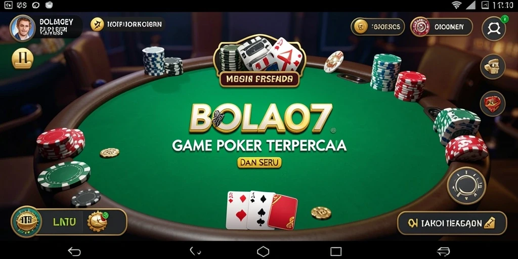 Screenshot gameplay BOLA07 menampilkan aksi seru permainan Poker.