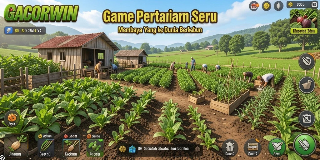 Tampilan gameplay GACORWIN yang menakjubkan saat berkebun.