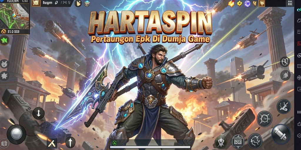 Tampilan menarik dari HARTASPIN saat bertarung di arena.