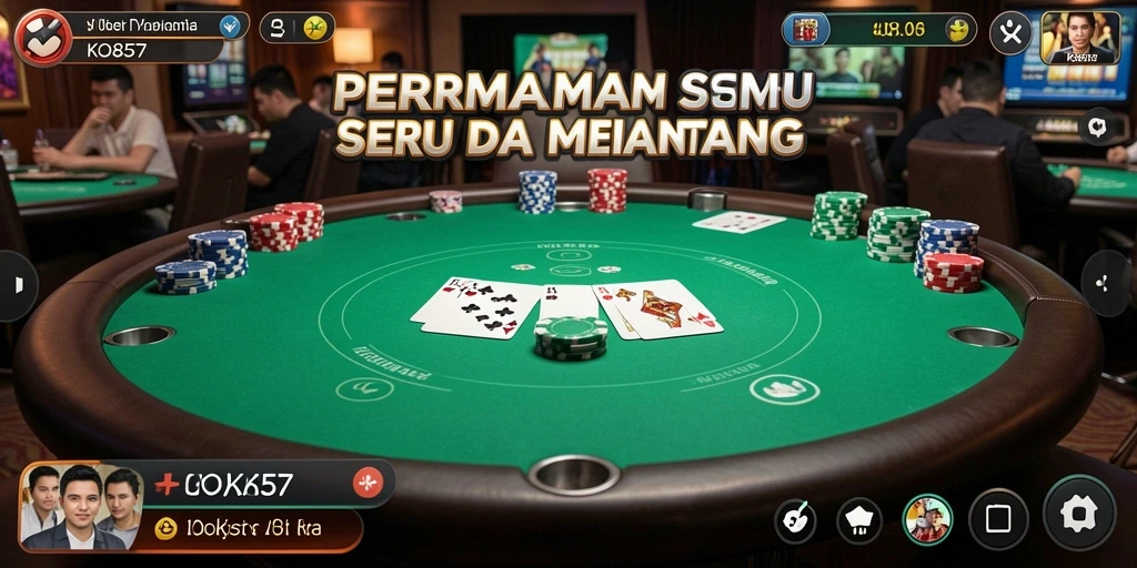 Tampilan gameplay Poker di KO857 dengan antarmuka yang menarik dan mudah digunakan.