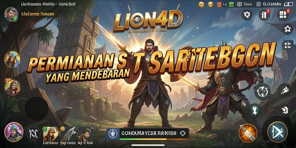 Screenshot gameplay LION4D menampilkan pertempuran strategi yang intens.