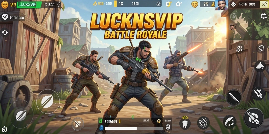 Tampilan gameplay LUCKSVIP yang mendebarkan dalam pertempuran Battle Royale.