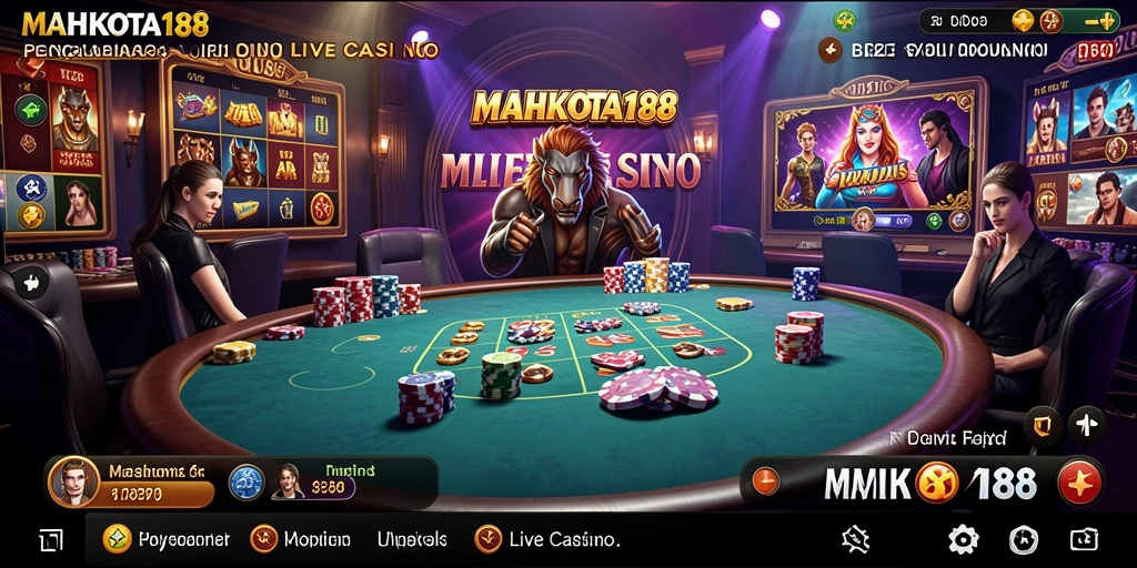 Screenshot gameplay <strong>MAHKOTA188</strong> yang menunjukkan keseruan permainan Live Casino.