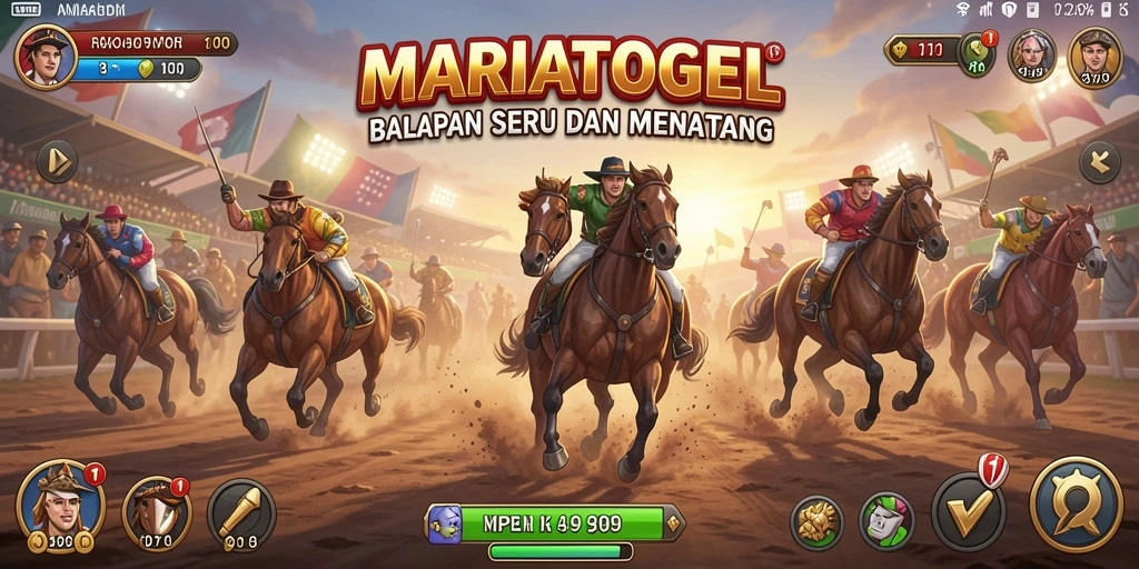 Tampilan gameplay MARIATOGEL dengan aksi balap yang mendebarkan.
