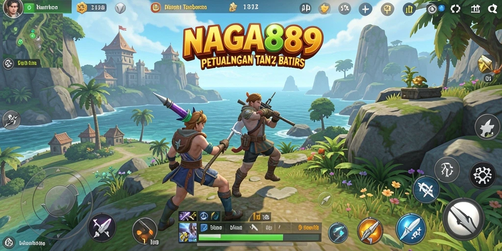 Screenshot menampilkan karakter utama menjelajahi dunia terbuka.