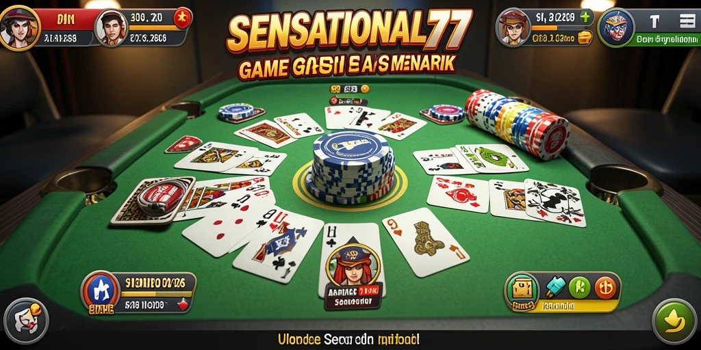 Tampilan gameplay seru dalam SENSATIONAL77 saat bermain Gaple.