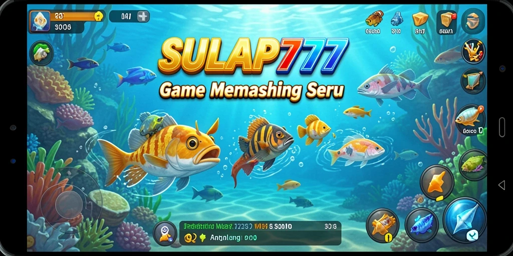 Screenshot utama SULAP777 menampilkan aksi memancing yang seru dan menarik.