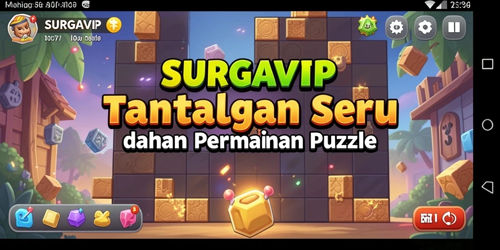 Screenshot gameplay SURGAVIP menampilkan tantangan Puzzle yang menarik.