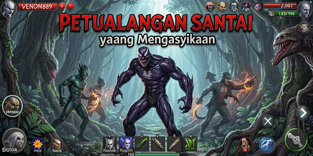 Tampilan gameplay VENOM889 yang seru dan berwarna-warni.